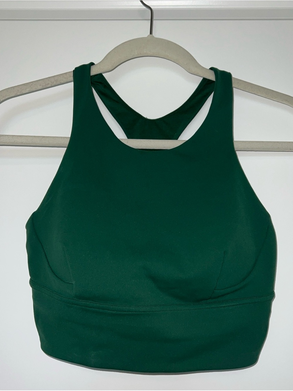 Lululemon Forest Green High Neck raceback Sports Bra sz. 8 GREAT